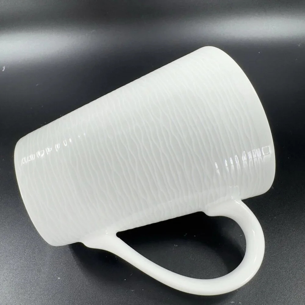 Noritake Colorscapes White‎ Wow Swirl Coffee Mug Cup Ceramic Set Of 2 Indonesia